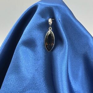 Smokey Topaz and Sterling Silver Slide/Drop.